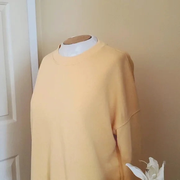 Time and Tru Crewneck Butter Yellow Sweatshirt - Picture 3 of 7